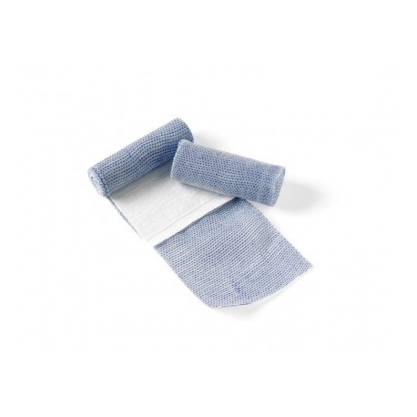 Pansement compressif bleu 8cm X 4m avec compresse