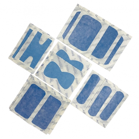 20 Pansements plastiques bleu détectables assortis