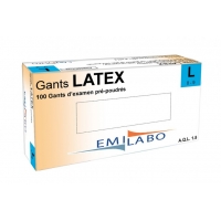 GANTS D'EXAMEN LATEX T 8/9 PRE POUDRES