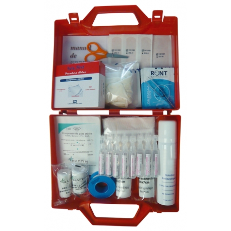 TROUSSE DE SECOURS PLEINE 6 PERSONNES ROUGE 