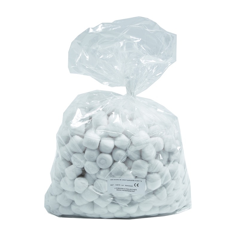 Boules de coton hydrophile pour la désinfection des plaies Sachet 700