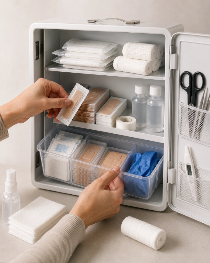 Plusieurs formats et conditionnements de pansements prédécoupés pour les petits soins