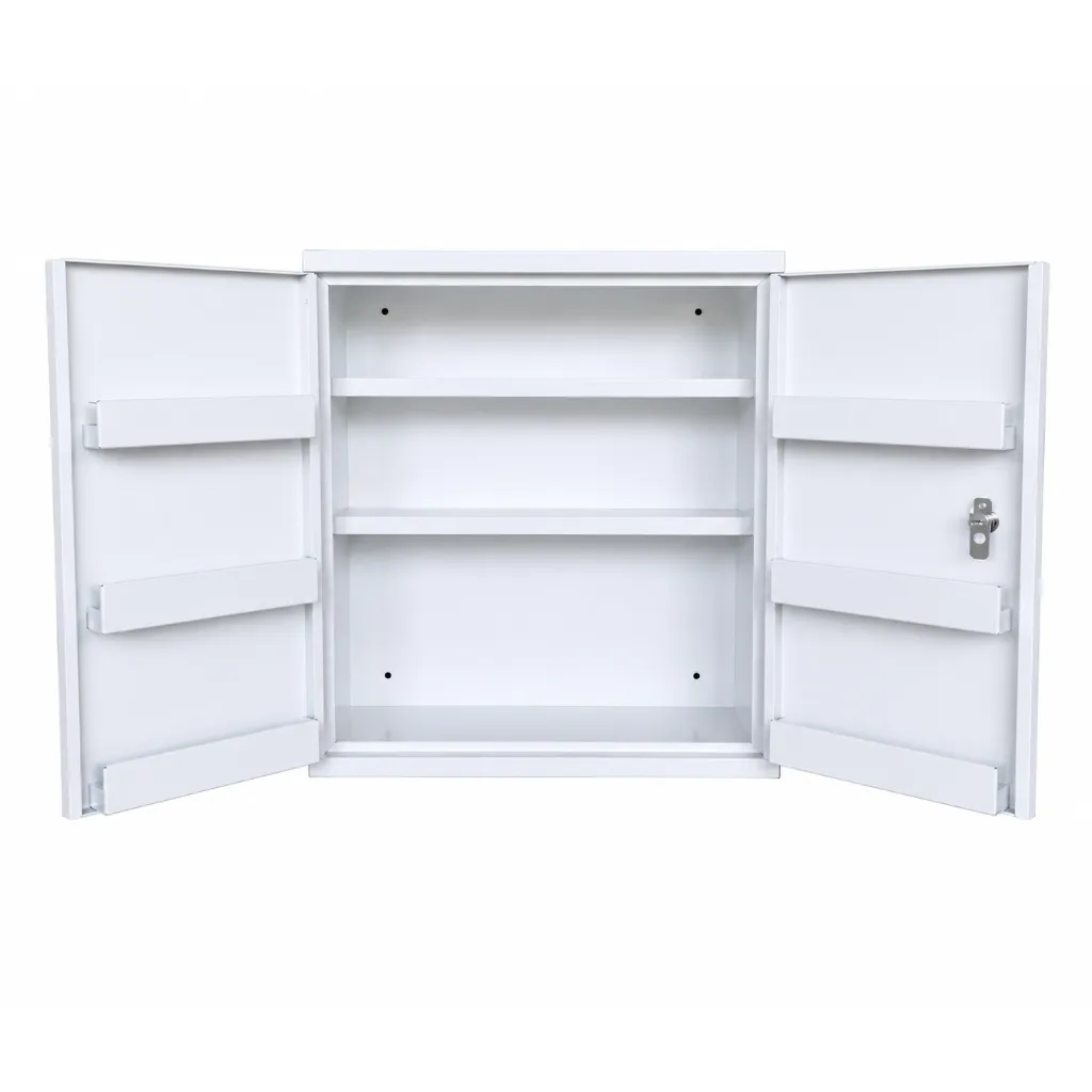 Armoire de pharmacie en métal vide 2 portes avec serrure