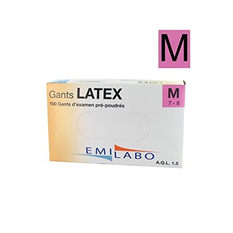 GANTS D'EXAMEN LATEX T 7/8 PRE POUDRES
