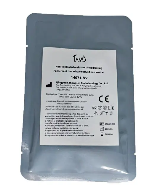 Pansement thoracique occlusif non ventilé