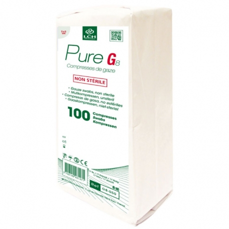 Compresse de gaze non stérile 7,5 x 7,5 boîte de 100