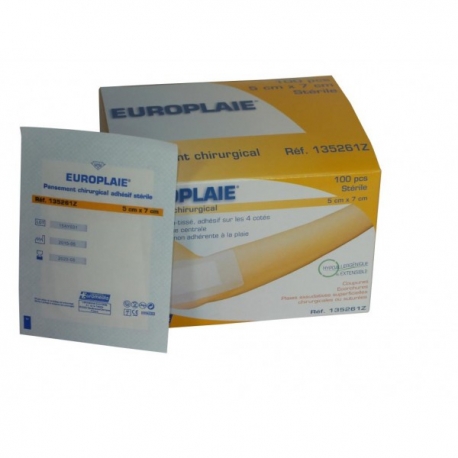 Pansement chirurgical stérile 5 cm x 7,2 cm par 100