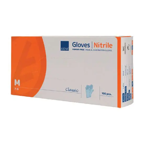 Gants d'examen bleue en nitrile non poudré M 