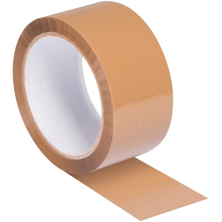 Ruban Adhésif Fixo 66mm X 12m - Couleur Caramel - Pour Emballage Et Colisage - 10