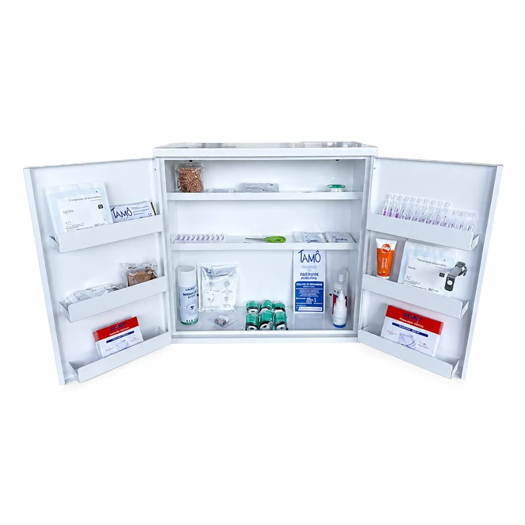 Armoire à pharmacie métal pleine 2 portes
