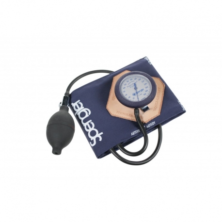 [655] Tensiomètre Vaquez-Laubry® Classic avec brassard velcro coton marine Adulte (M) Spengler 518012
